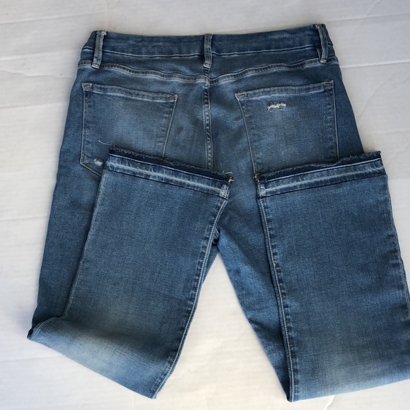 FRAME Denim Medium Wash Le Mini Boot Released-hem Cropped Jeans in Stowe Size 30 - Picture 6 of 11